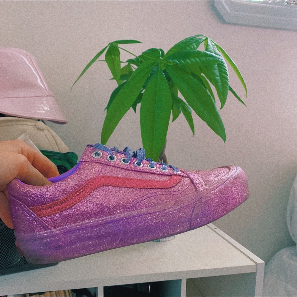 Opening Ceremony Pink and Purple Glitter Sneakers